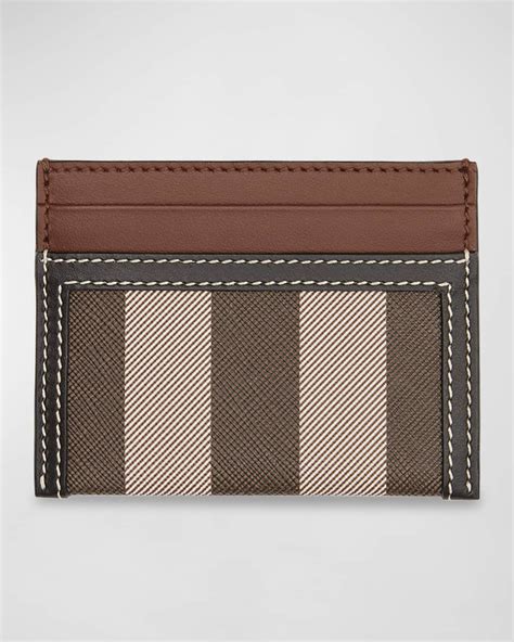 Burberry Sandon Check Leather Card Case 